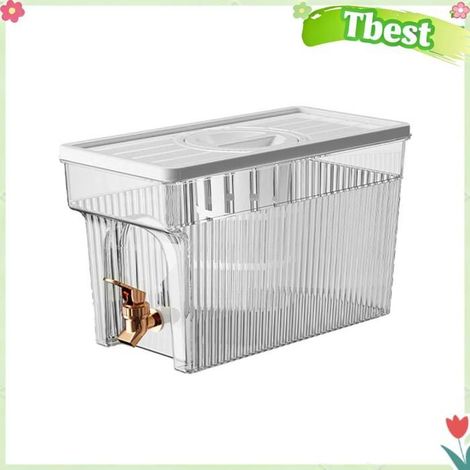 COC-7352625030614-Bouilloire froide avec robinet 3L PET réfrigérateur distributeur de filtre à eau récipient de boisson Blanche (1/5)