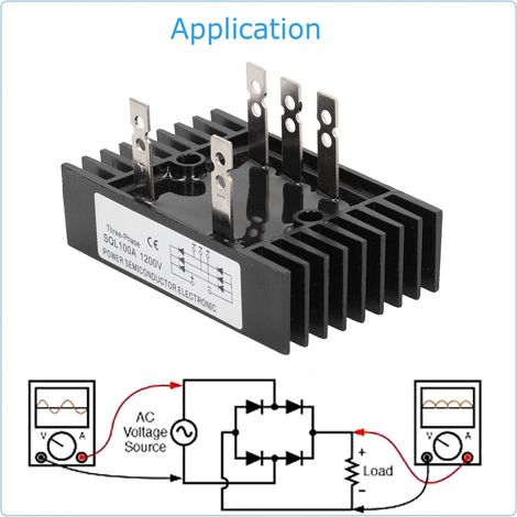 Régulateur de tension triphasé 100 A 1200 V à pont de diodes redresseur haute puissance avec dissipateur thermique (1/5)