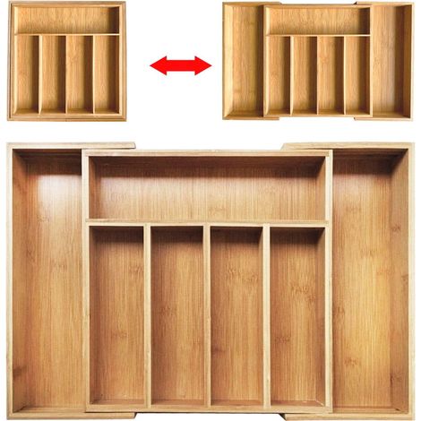 Organizer-Einsatz für Besteckschublade, ausziehbar 55/37x37x5cm Krisberg KS-2548 1576 (1/5)