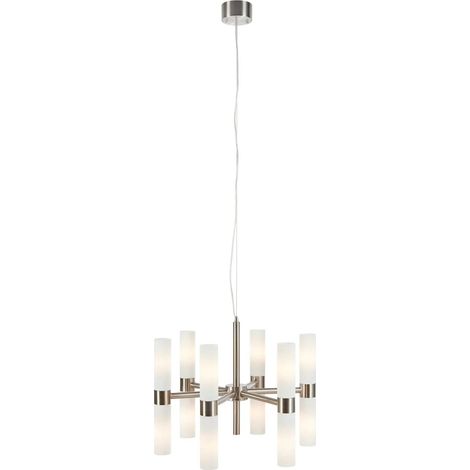 Suspension acier et verre depoli 12 lumieres culot e14 - markslojd - elara 224314393 224314393 (1/3)