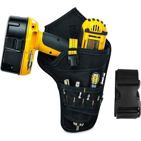 Sac à outils avec ceinture réglable, étui de perceuse robuste, sac de travail d'entretien électronique, sac à outils de forage, sac suspendu (1/5)