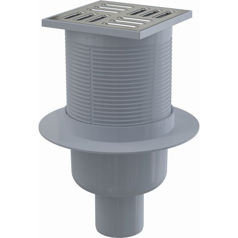 AlcaDrain Bodenablauf 105×105/50 mm mit einem senkrechten Abgang, Edelstahl Rost, Kombi-Geruchsverschluss SMART (1/2)