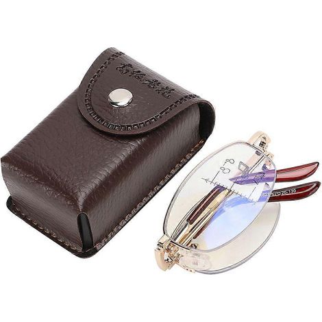 Verres progressifs avec filtre anti-lumière bleue pour hommes et femmes (+200), monture dorée (YMMR) (1/5)