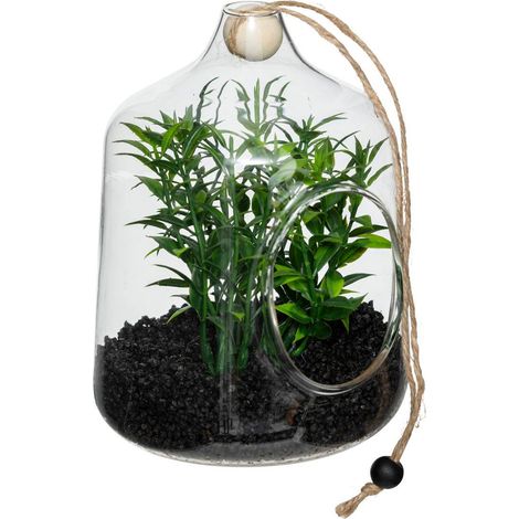 Terrario artificiale sospeso angolo della famiglia h15cm - Atmosphera créateur d'intérieur (1/4)