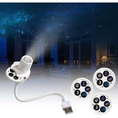 Projecteur D'étoiles Intelligent HD - USB Rotatif à 360° - Veilleuse Galaxie & Océan - Plug & Play - pour la Décoration de Chambre à Coucher - 1 Pièce (1/5)