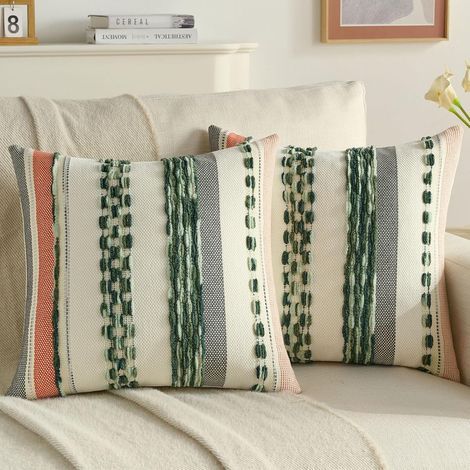 Set of 2 Cushion Covers 45x45 cm, Tufted Texture, Hidden Zipper, Living Room/Bedroom Decoration (1/5)