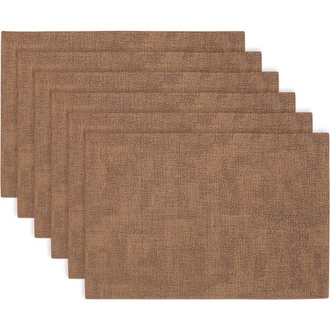 Set de 6 sets de table en cuir marron (1/5)