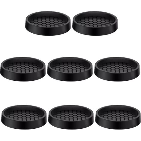 Lot de 8 patins antidérapants ronds noirs en silicone pour pieds de lit (1/5)