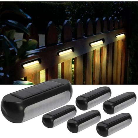 Solar Garden Lights, 6-Piece Outdoor Wall-Mounted Solar Lights with Warm White and Cool White Light, IP44 Waterproof Garden Decoration Lighting (1/4)
