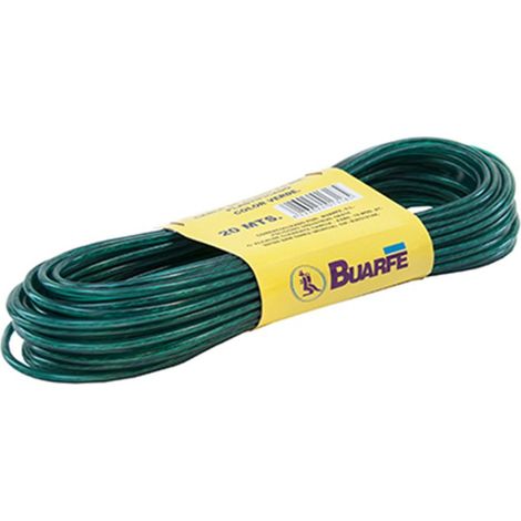 Rollo 15mt cable acero forrado verde