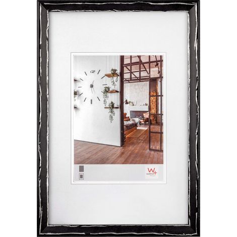 Cadre photo noir-argent 15 x 20 cm Cadre en bois (1/4)