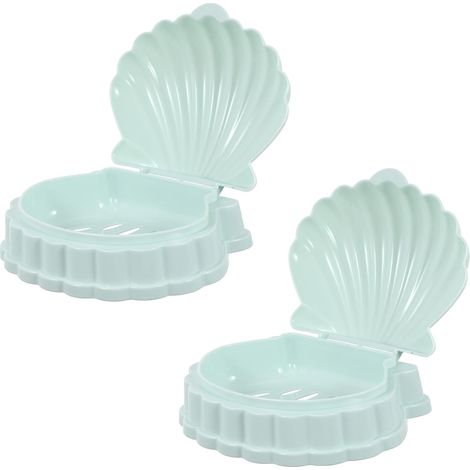 Porte-savon égouttoir en plastique en forme de coquillage avec (1/5)