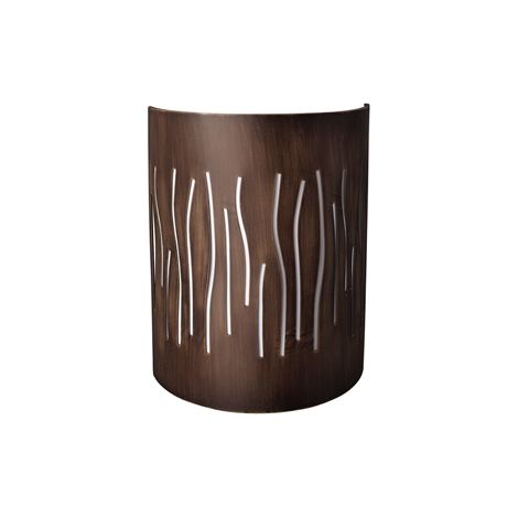 Kelsy Kelsy - Applique curva in metallo marrone spazzolato con decorazione a righe