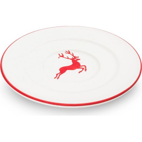 Gmundner Keramik Rubinr. Hirsch  Unterteller Kaffee Gourmet (Ø16cm)