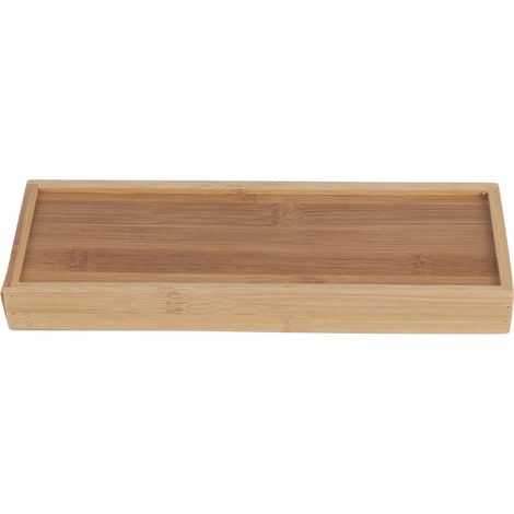 Bandeja de bambú macizo, estilo japonés, para fruta y té, ideal para el hogar y la oficina, 28 x 10,2 x 3 cm. (1/5)