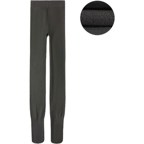Damen Winterstrumpfhose, elastisch, plüschgefüttert, einfarbig, mit Bauchkontrolle, Po-Lifting, hoher Bund-Grey A (1/5)