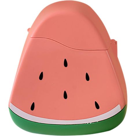 Auto Kleiner Mülleimer mit Deckel Wassermelonenförmig aus Kunststoff Kompakt für Badezimmer (1/5)