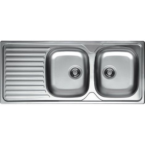 Lavello inox 116 cm da incasso Cromato Gocciolatoio a Sinistra
