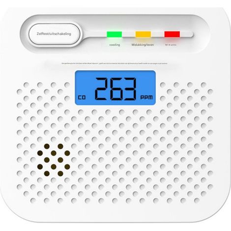 Detecteur De Monoxyde De Carbone - Sans Fil Wifi 2,4 GHz - Capteur Électrochimique - Autonomie 10 Ans - Pour Maison Et Camping-Car - Blanc (1/5)