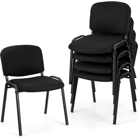 5er Set Konferenzstühle stapelbar, gepolstert, ohne Armlehnen, bis 150kg belastbar (1/5)