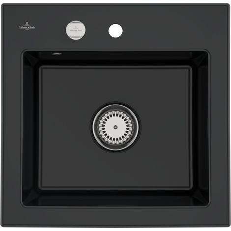 Évier Subway VB EB-SP 50 S 525x510mm Exc-Garn. avec robinetterie en céramique, Noir pur