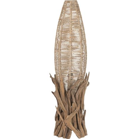 Lampara Pie Teca 37X37X119 Hecho A Mano Natural (1/5)