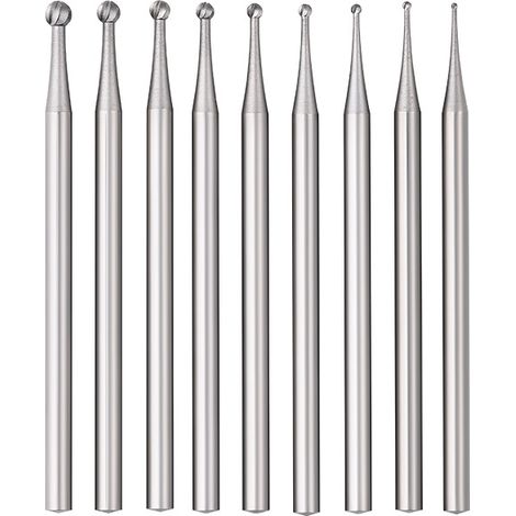 Lot de 9 fraises en carbure pour sculpture sur bois, outils rotatifs pour gravure (1/5)