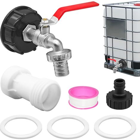 Robinet Cuve 1000l,Adaptateur Cuve 1000l Robinet,S60X6 IBC Raccord Robinet  Robinet Jardin Raccord cuve 1000 Litres,Robinet cuve 1000l s60x6 IBC cuve IBC Tuyau,Pour d'adaptateur Cuve (1/5)