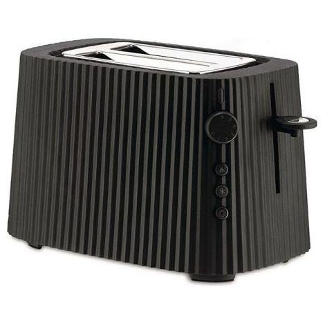 Tostadora Alessi Plisse Schwarz noir 850W 2 rebanadas