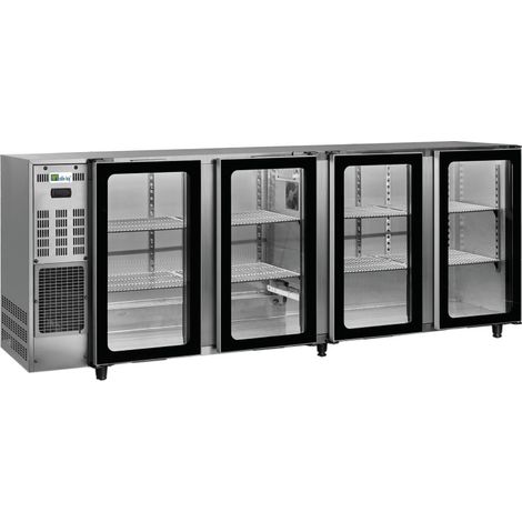 Arrière-bar inox groupe logé - 4 portes vitrées - AFI COLLIN-LUCY
