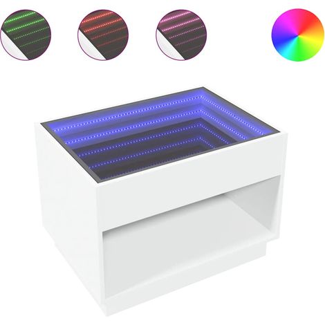 Maison Exclusive - Couchtisch mit Infinity-LED Weiß 70x50x50 cm