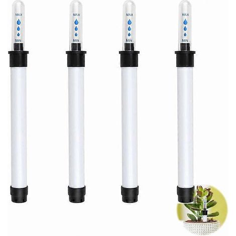 Lot de 4 testeurs d'humidité pratiques pour plantes d'intérieur en pot (blanc).