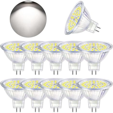 Ampoule LED GU5.3 Blanc Froid 6000K, MR16 LED 12V 5W Equivalent à 50W Halogène, Ampoules LED Spot Non Dimmable, Lot de 10 (1/5)