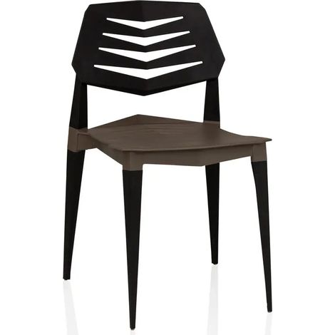 Chaise de jardin / Chaise de salle Ă manger Flecharo plastique marron/noir hjh LIVING
