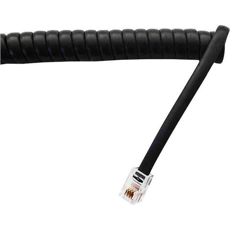 PROLONGACION TELEFONICA 2m 4 VIAS MACHO-MACHO MINI NEGRO RIZADA