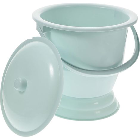 Nachttopf – 1 Stück – PP-Kunststoff – mit luftdichtem Deckel – für Erwachsene und Schwangere – 25,5 x 25,5 x 22 cm (1/5)