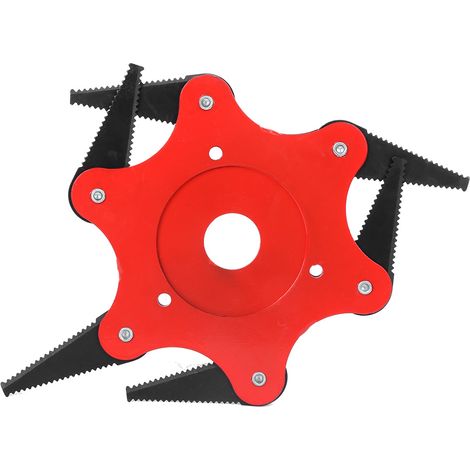 Tête de coupe-bordures pour tondeuse à gazon, débroussailleuse, accessoires de jardin durables, rouge, 6 lames avec dents (1/5)