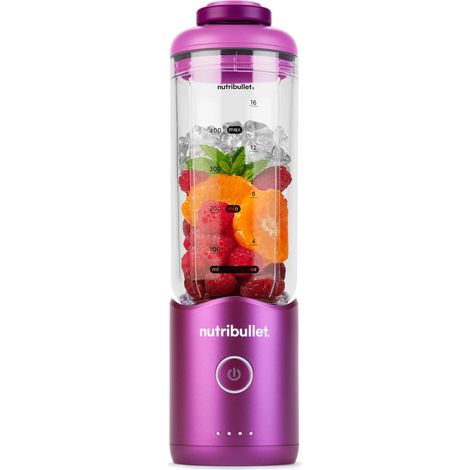 Flex 590ml - Blender Portable pour Smoothies avec Couvercle à Bec, Mixeur Hachoir, Broie Glace et Fruits Surgelés, USB-C, Tasse sans BPA, Facile à Nettoyer, Violet (NBP013VT) (1/5)