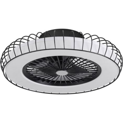 [PRODOTTO USATO] FABRILAMP Ventilatore 72w Dc Albonez Nero 5 Lame Trasp. 18x53x53cm 6 Vel. 3 Colori / Terremoto, Memoria, Temp. e Intensità Reg. 6120lm