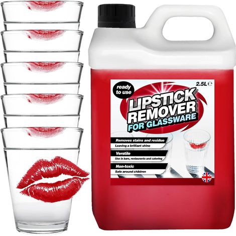 1 x 2.5 Litre Lipstick Remover Ready To Use Liquid Formula For Glassware