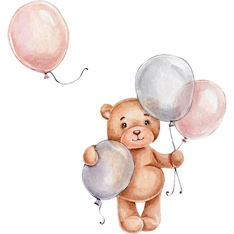 posters Dcoratifs Pour Chambre D'enfant (fille) - Motif Animaux De La Jungle + Ballon Gonflable - Gris/rose (1/5)