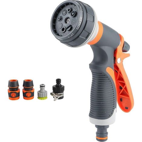Gardening Household Hose Sprayer Watering Nozzle with 1/2in Connector Set Garden Supplies