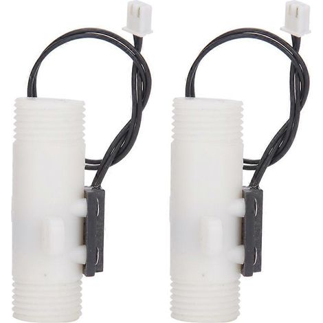Lot de 2 capteurs de débit d'eau, interrupteur à gravité en plastique, filetage mâle double FS G1/2". (1/4)