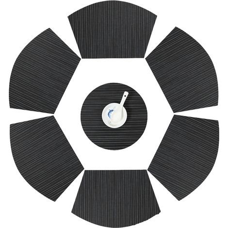Ensemble de 7 sets de table ronds en forme de coin, résistants à la chaleur et faciles à nettoyer (1/5)