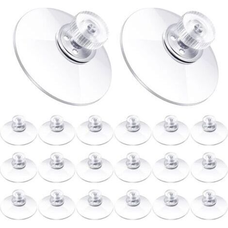 30 Grandes Ventouses Ventouses en Plastique Ventouse Anti-Collision Transparente en Caoutchouc Vis Écrou en Métal Ventouse Solide en PVC Transparent Remplacement avec Écrou de Vis (45mm-M5) (1/5)
