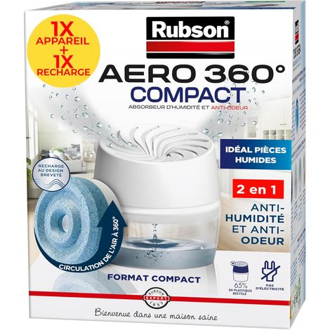 Aero 360°, 1 Déshumidificateur d'air compact 20m²+1 Recharge de 450g (1/5)
