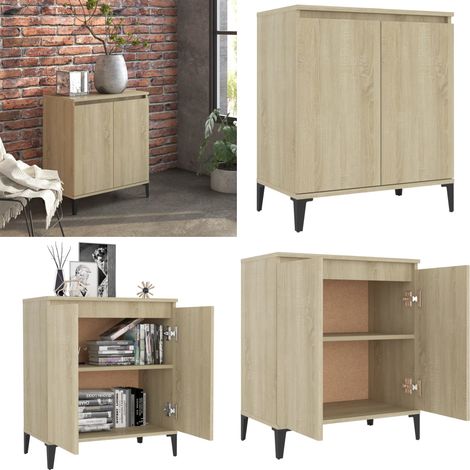 Buffet chêne sonoma 60x35x70 cm bois d'ingénierie - Buffet Industriel - Meuble Rangement - Bibliothèque - Commode - Mobilier Salon - Home & Living