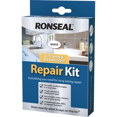 Ronseal 35108 Kitchen & Bathroom Repair Kit – 60g, Multi-Purpose Surface Repair Solution