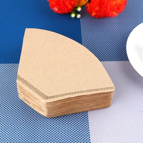 Lot de 100 filtres à café non blanchis en forme de cône pour cafetière expresso et filtre à infusion (1/5)