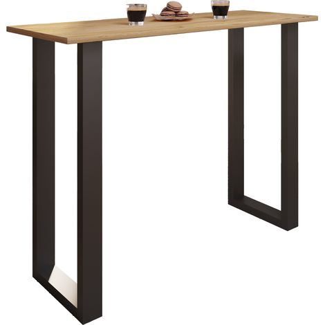 Tavolo da bar VCM  Tresen  Tavolo in stand  Tavolo alto  Tavolo bar barba - Xona 140x50 cm (Nero / Rovere Miele)